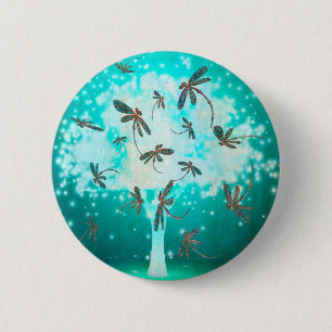 Badge Rond 5 Cm Dragonfly
