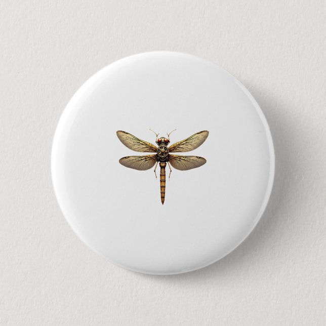 Badge Rond 5 Cm Dragonfly Animal Art Graphic Dragonfly (Devant)