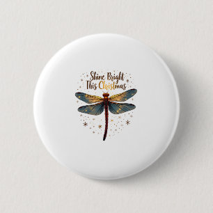 Badge Rond 5 Cm Dragonfly Star de Noël