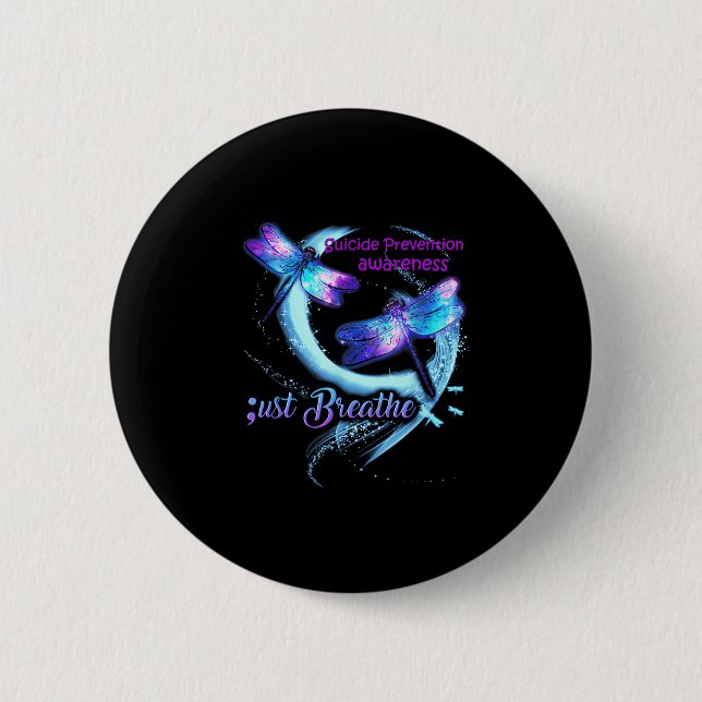 Badge Rond 5 Cm Dragonfly Suicide Prévention Sensibilisation Guerr (Devant)