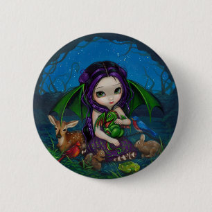 Badge Rond 5 Cm "Dragonling bouton de jardin III"