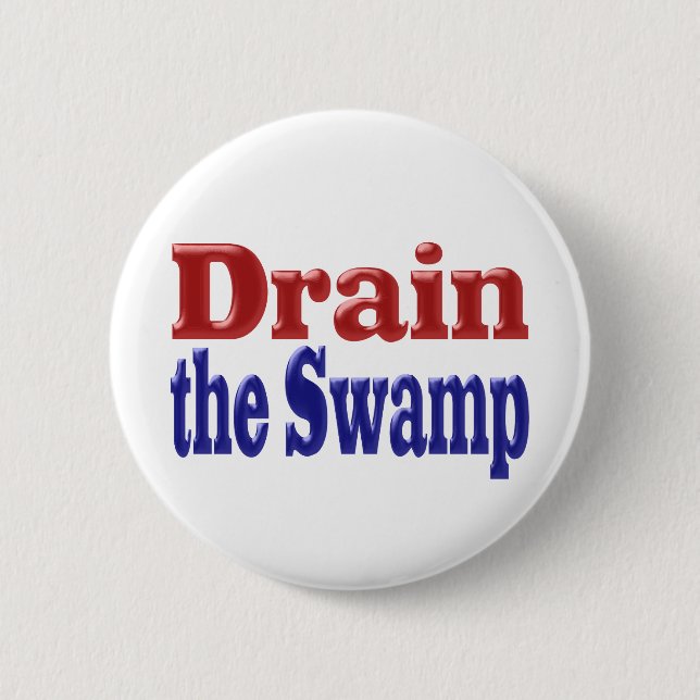 Badge Rond 5 Cm Drainer le texte bleu marécage (Devant)
