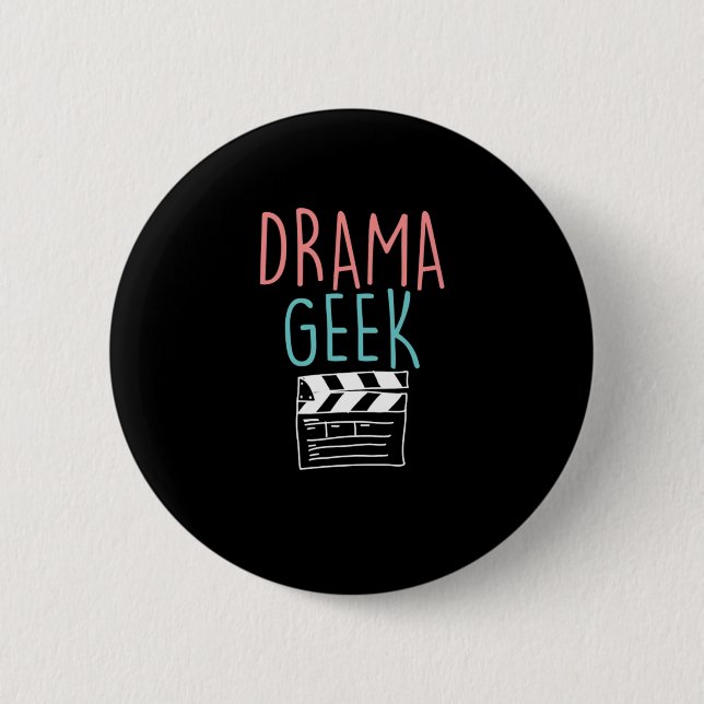 Badge Rond 5 Cm Drama Geek Clapperboard Actrice Actrice Don intéri (Devant)