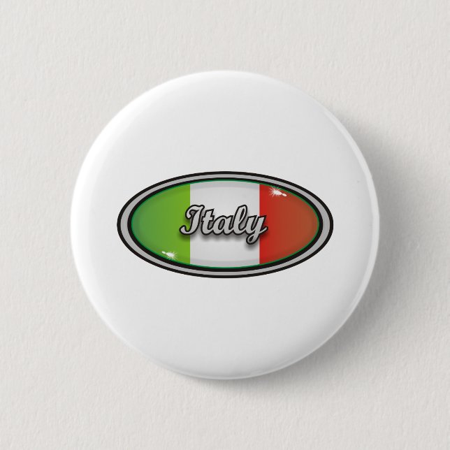 Badge Rond 5 Cm Drapeau 1 de l'Italie (Devant)