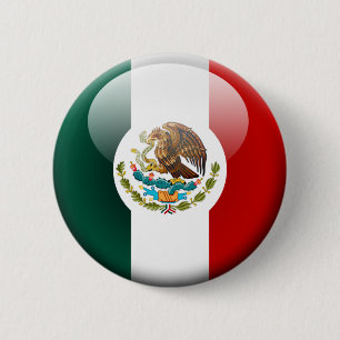 Badge Rond 5 Cm Drapeau 2,0 du Mexique