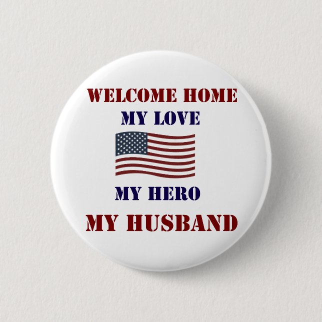 Badge Rond 5 Cm Drapeau à la maison bienvenu (Devant)