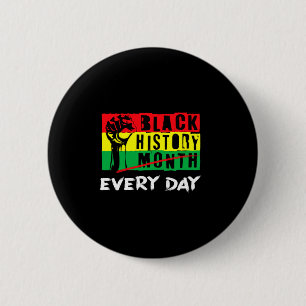 Badge Rond 5 Cm Drapeau Africain Poing Levé Mois De L'Histoire Des