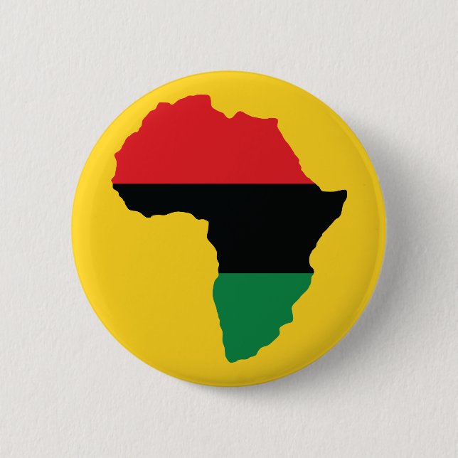 Badge Rond 5 Cm Drapeau Afrique rouge, noire et verte (Devant)