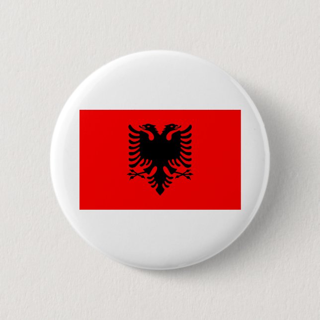 Badge Rond 5 Cm Drapeau Albanie (Devant)
