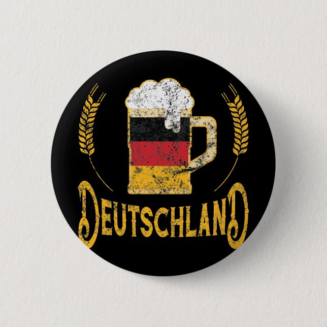 Badge Rond 5 Cm Drapeau allemand Deutschland Bière Lover Oktoberfe (Devant)