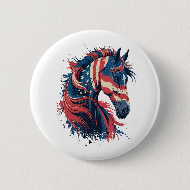 Badge Rond 5 Cm Drapeau américain (Devant)