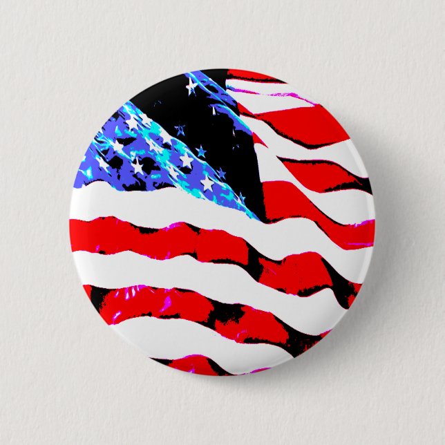 Badge Rond 5 Cm Drapeau américain (Devant)