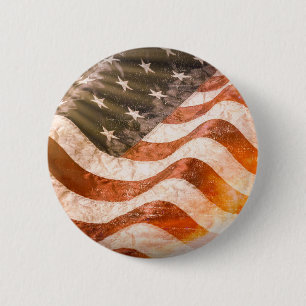 Badge Rond 5 Cm Drapeau Américain