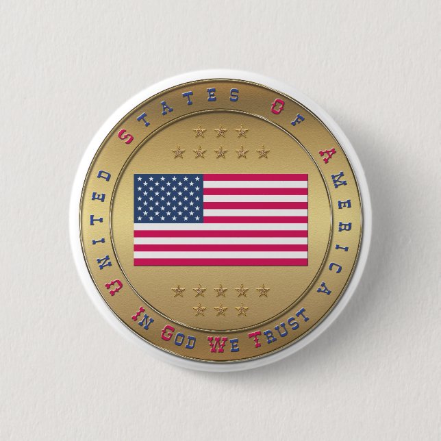 Badge Rond 5 Cm Drapeau américain (Devant)
