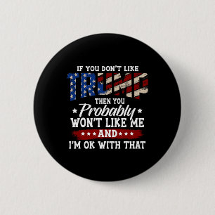 Badge Rond 5 Cm Drapeau américain 2024 4 juillet Trump 2024