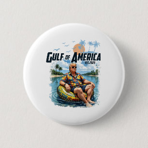 Badge Rond 5 Cm Drapeau Américain 2025 Golfe Du Mexique