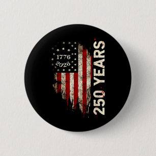 Badge Rond 5 Cm Drapeau américain 250 ans 250e anniversaire États-