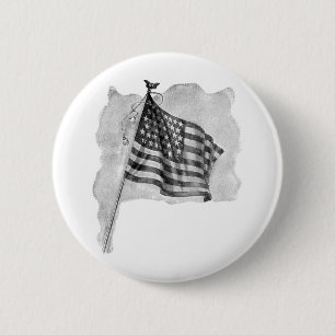 Badge Rond 5 Cm Drapeau américain Art Vintage Patriotique
