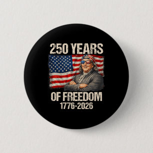 Badge Rond 5 Cm Drapeau américain Ben Franklin 250 ans 1776-2026 4