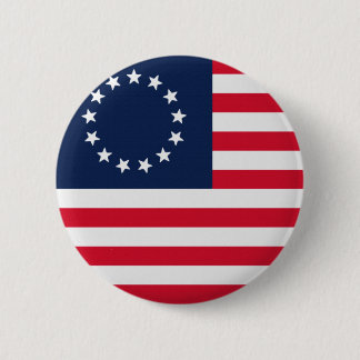 Badge Rond 5 Cm Drapeau américain Betsy Ross 13 étoiles