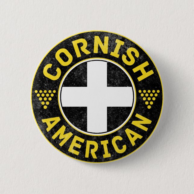 Badge Rond 5 Cm Drapeau américain de Cornouille (Devant)