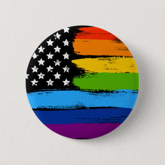 Badge Rond 5 Cm Drapeau américain de fierté d'arc-en-ciel de LGBT