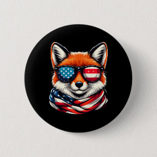 Badge Rond 5 Cm Drapeau Américain De La Fox Patriotique Sungles 4 