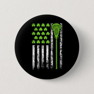 Badge Rond 5 Cm Drapeau américain de lacrosse drôle St Patrick Day