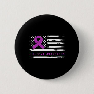 Badge Rond 5 Cm Drapeau américain de sensibilisation à l'épilepsie