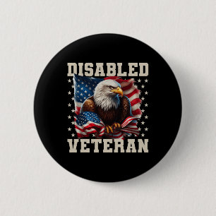 Badge Rond 5 Cm Drapeau américain de vétéran handicapé Soldat mili