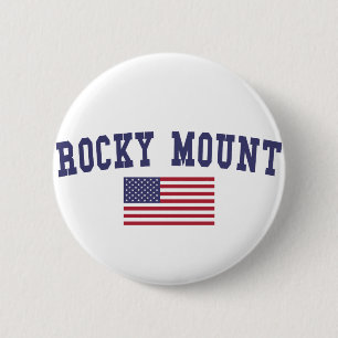 Badge Rond 5 Cm Drapeau américain du mont Rocky