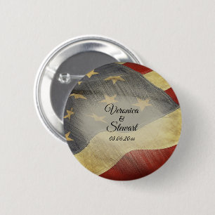 Badge Rond 5 Cm Drapeau américain en détresse