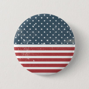 Badge Rond 5 Cm drapeau américain en détresse