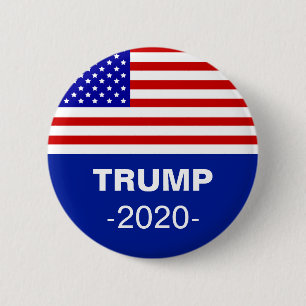 Badge Rond 5 Cm Drapeau américain et éditable Trump 2020