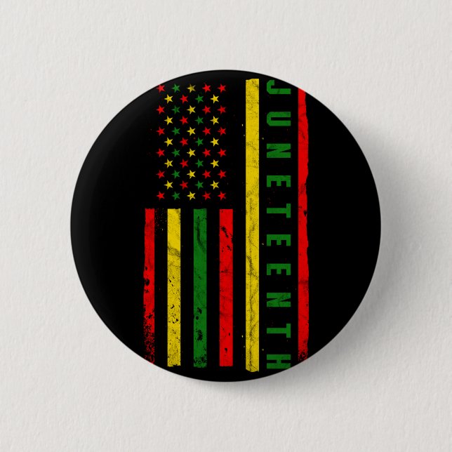 Badge Rond 5 Cm Drapeau américain Juneteenth émancipation mélanine (Devant)