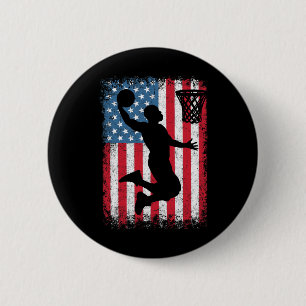 Badge Rond 5 Cm Drapeau américain patriotique Bysketbyll 4 juillet