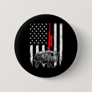 Badge Rond 5 Cm Drapeau américain patriotique - Chasse de sanglier