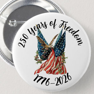 Badge Rond 5 Cm Drapeau américain patriotique et aigle États-Unis 