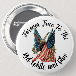 Badge Rond 5 Cm Drapeau américain patriotique et aigle USA 250e