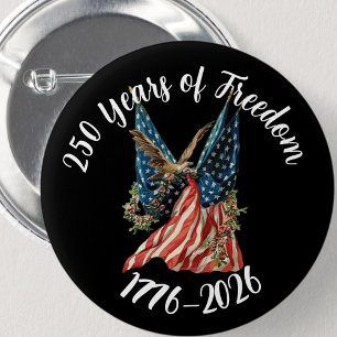 Badge Rond 5 Cm Drapeau américain patriotique et aigle USA 250e