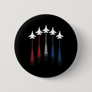 Badge Rond 5 Cm Drapeau américain patriotique Rouge Blanc Bleu Jet