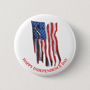 Badge Rond 5 Cm Drapeau Américain Perturbé Patriotique Personnalis