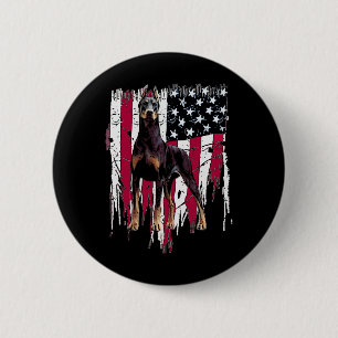 Badge Rond 5 Cm Drapeau Américain Pinscher Usa Awesome