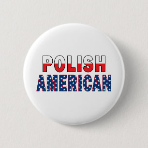 Badge Rond 5 Cm Drapeau américain polonais