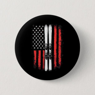 Badge Rond 5 Cm Drapeau américain Ski alpin