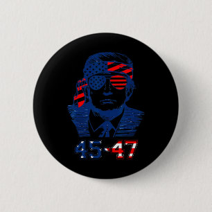 Badge Rond 5 Cm Drapeau américain Trump 2024