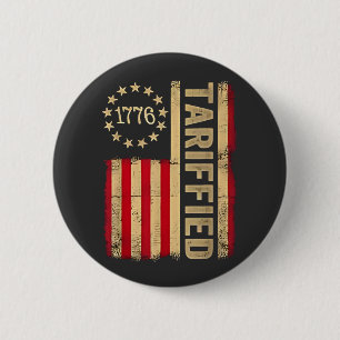 Badge Rond 5 Cm Drapeau américain USA 1776 Tarrifs américains
