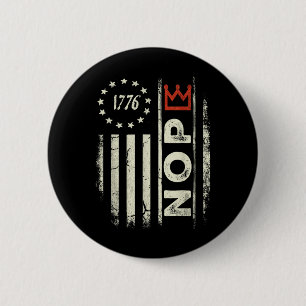 Badge Rond 5 Cm Drapeau Américain Vertical Signe de Protestation R
