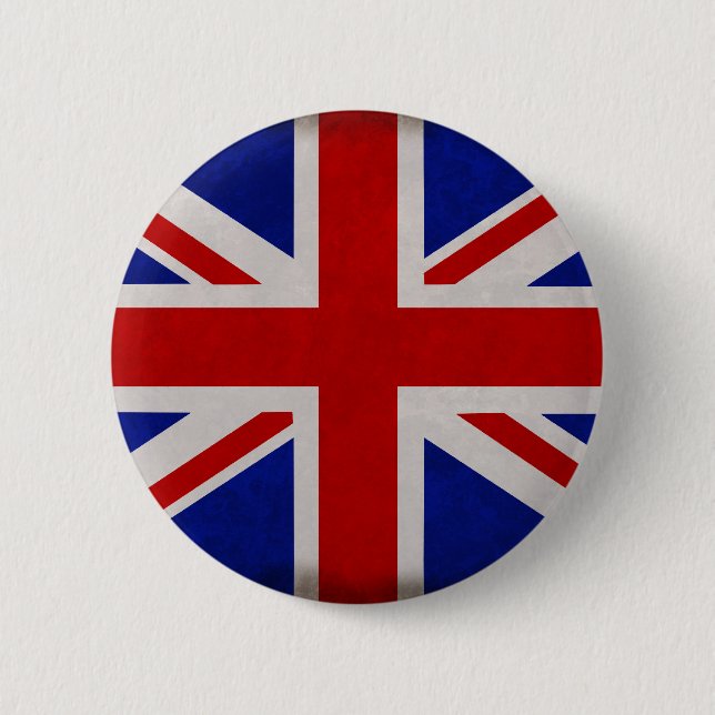 Badge Rond 5 Cm Drapeau Anglais d'Angleterre texturé (Devant)