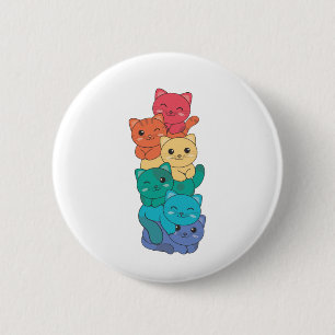 Badge Rond 5 Cm Drapeau arc-en-ciel Gay pride Lgbtq Chats mignons